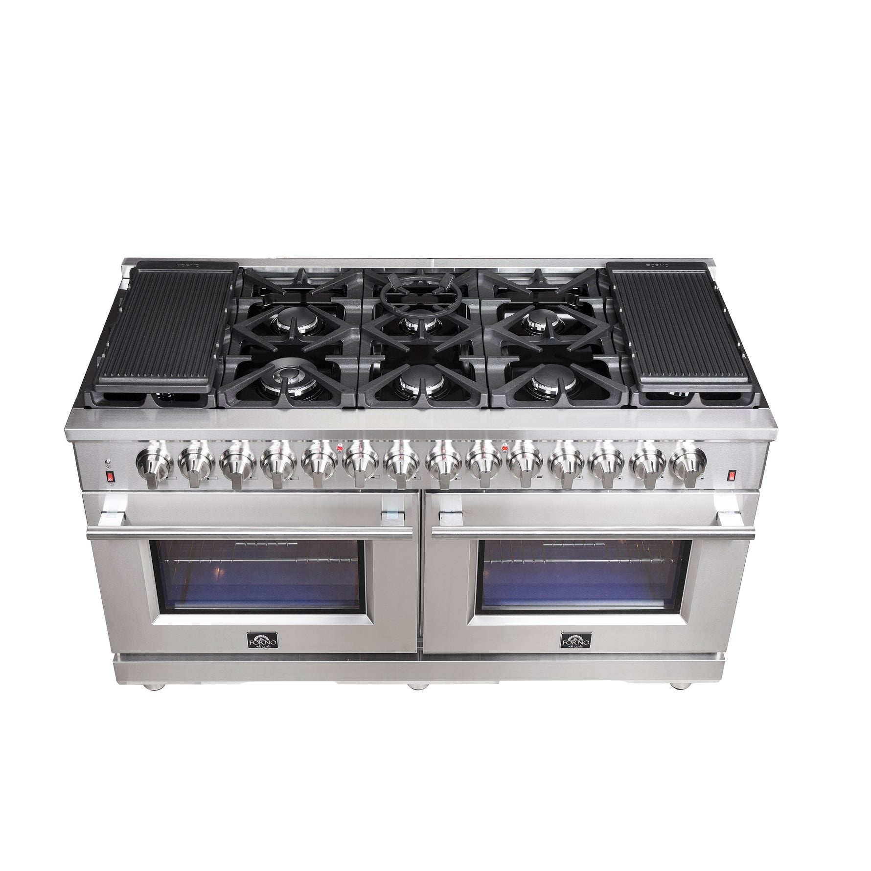 Forno Massimo 60-Inch Freestanding Dual Fuel Range, 10 Burners, Double Convection Ovens - BonPrix Électroménagers
