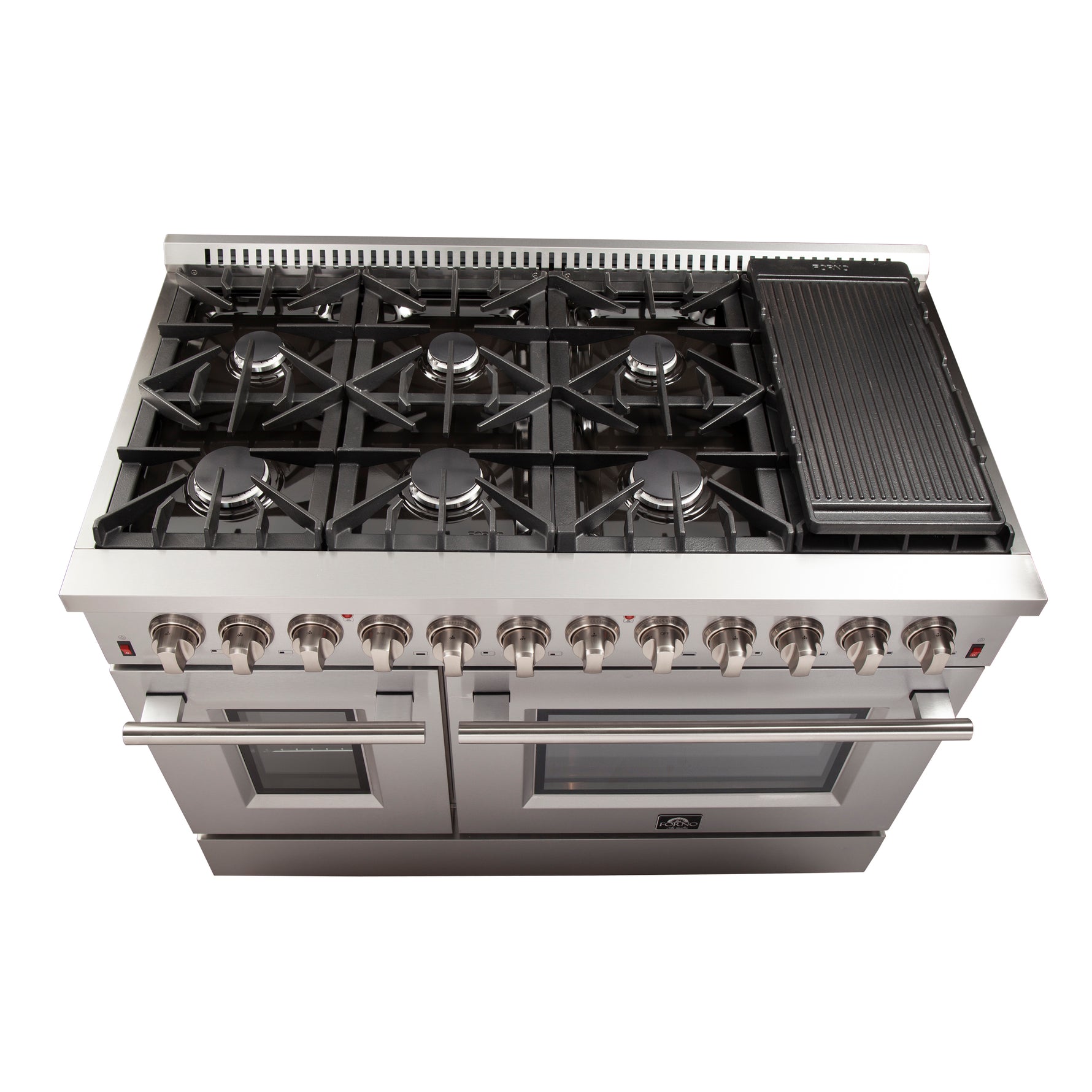 Forno Galiano 48-Inch Freestanding Dual Fuel Range, 8 Burners, Double Convection Ovens - BonPrix Électroménagers