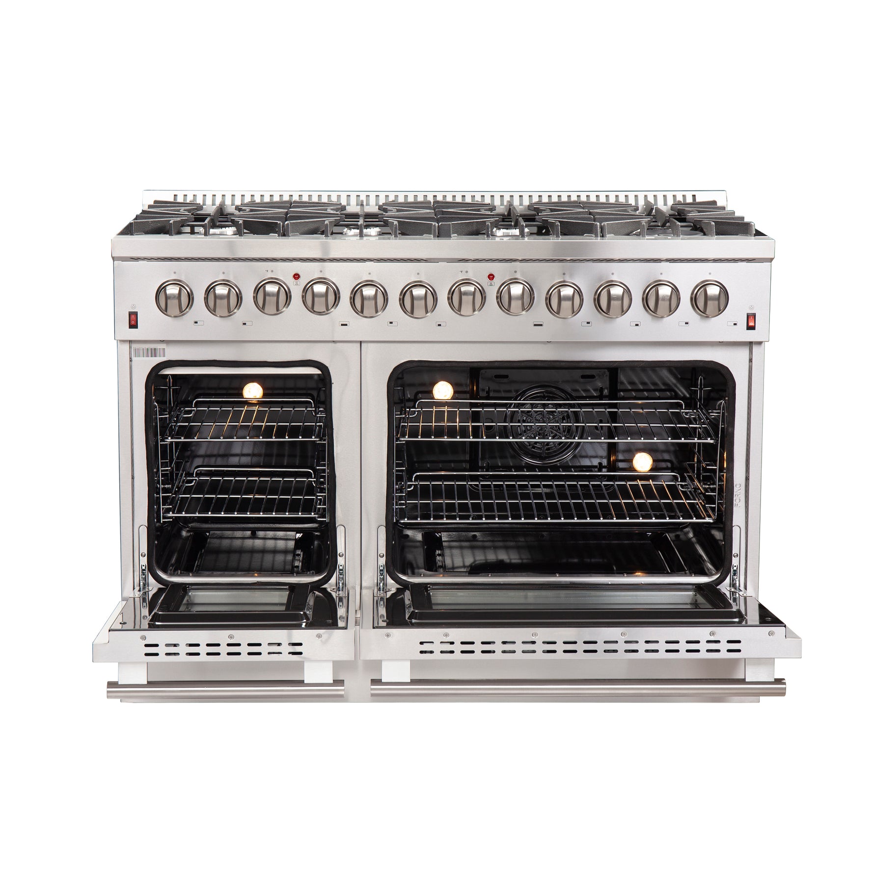 Forno Galiano 48-Inch Freestanding Dual Fuel Range, 8 Burners, Double Convection Ovens - BonPrix Électroménagers