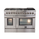 Forno Galiano 48-Inch Freestanding Dual Fuel Range, 8 Burners, Double Convection Ovens - BonPrix Électroménagers