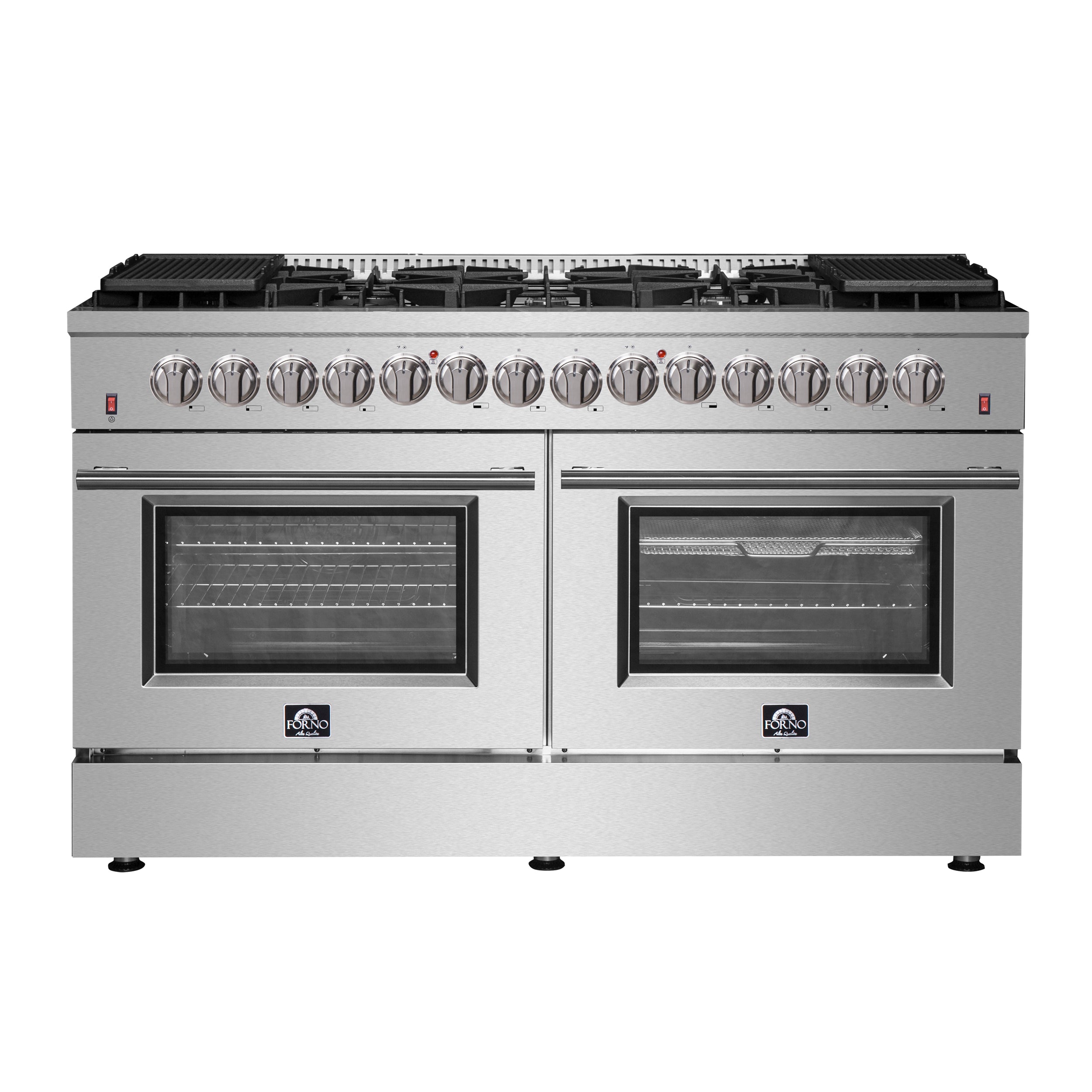 Forno Galiano 60-Inch Freestanding Dual Fuel Range, 10 Burners, Double Convection Ovens - BonPrix Électroménagers