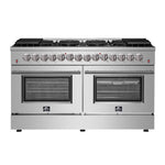 Forno Galiano 60-Inch Freestanding Dual Fuel Range, 10 Burners, Double Convection Ovens - BonPrix Électroménagers