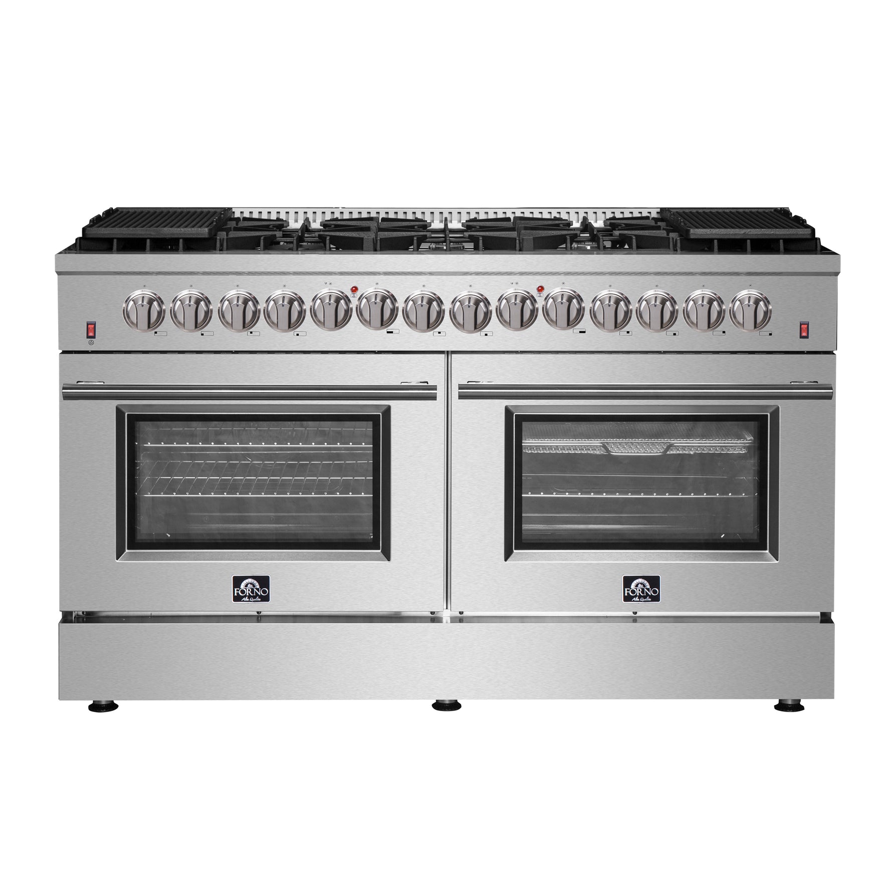 Forno Galiano 60-Inch Freestanding Dual Fuel Range, 10 Burners, Double Convection Ovens - BonPrix Électroménagers