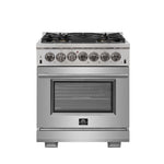 Forno Capriasca 30-Inch Freestanding Dual Fuel Range, 4 Burners, True Convection Oven - BonPrix Électroménagers