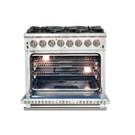 Forno Capriasca 36-Inch Freestanding Dual Fuel Range, 6 Burners, True Convection Oven - BonPrix Électroménagers