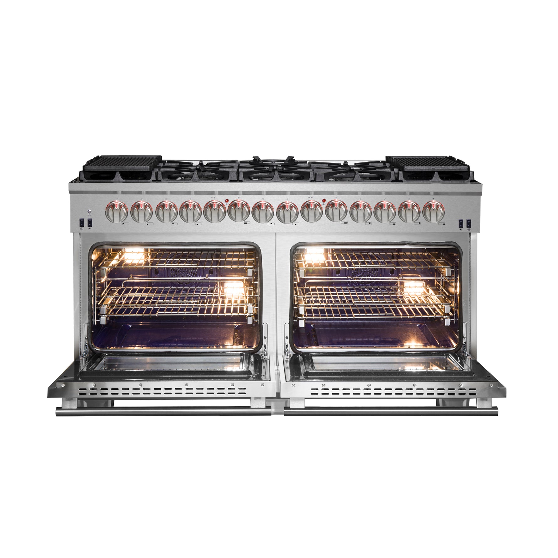 Forno Capriasca 60-Inch Freestanding Dual Fuel Range, 10 Burners, True Convection Oven - BonPrix Électroménagers