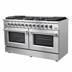 Forno Galiano 60-Inch Freestanding Gas Range, 10 Burners, Double Ovens, Griddle, Energy Efficient - BonPrix Électroménagers