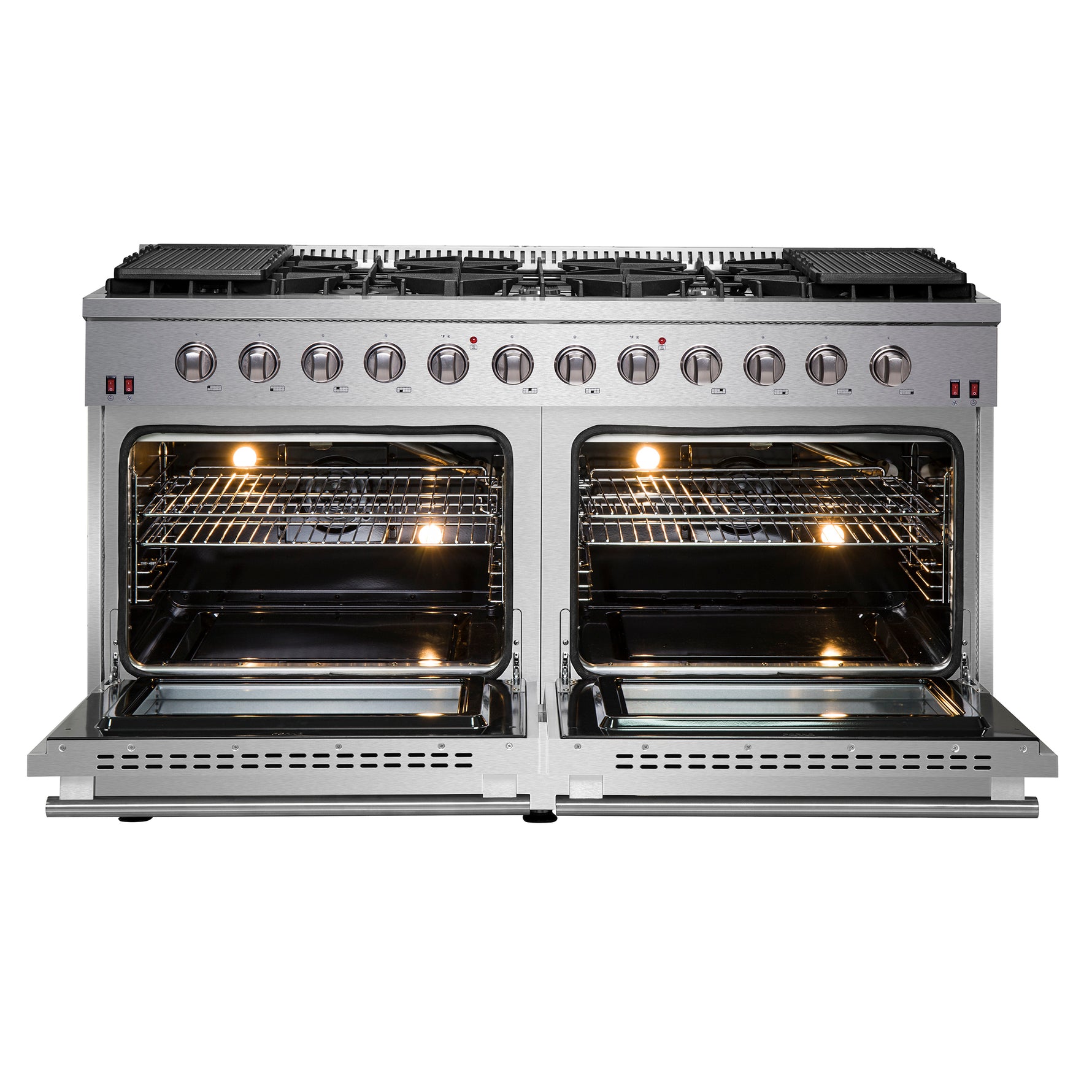 Forno Galiano 60-Inch Freestanding Gas Range, 10 Burners, Double Ovens, Griddle, Energy Efficient - BonPrix Électroménagers