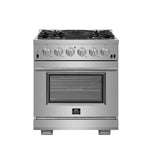 FORNO Premium 2-Piece Kitchen Bundle - Capriasca 30" Stainless Steel Range, Forno Gallipoli 30" French Door Refrigerator with Bottom Freezer 17.5 cu. ft Capacity - FBDL-019-01CAUS - BonPrix Électroménagers