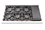 FORNO Capriasca 48-inch Gas Range Stainless Steel, 8 Brass Burners 160,000 BTU, 6.58 cu.ft. Double Oven - BonPrix Électroménagers