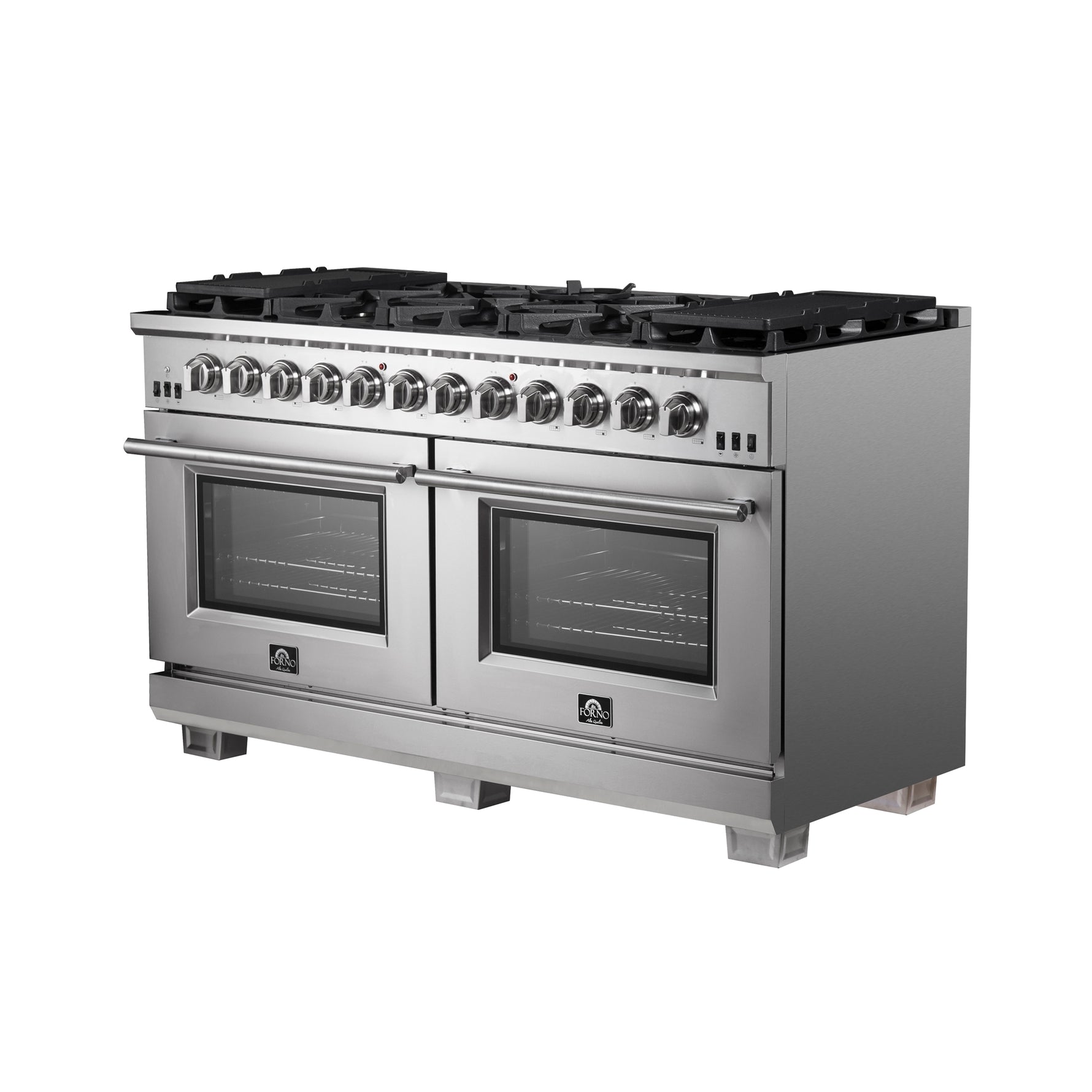 Forno Capriasca 60-Inch Freestanding Gas Range, 10 Burners, True Convection Oven - BonPrix Électroménagers