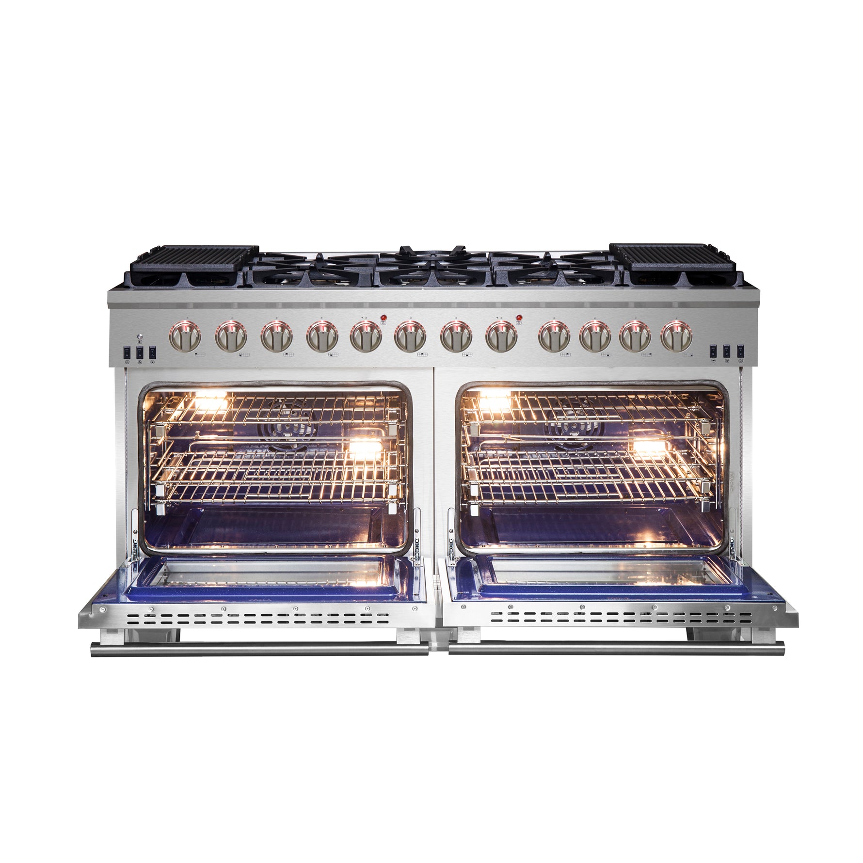Forno Capriasca 60-Inch Freestanding Gas Range, 10 Burners, True Convection Oven - BonPrix Électroménagers