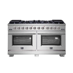 Forno Capriasca 60-Inch Freestanding Gas Range, 10 Burners, True Convection Oven - BonPrix Électroménagers