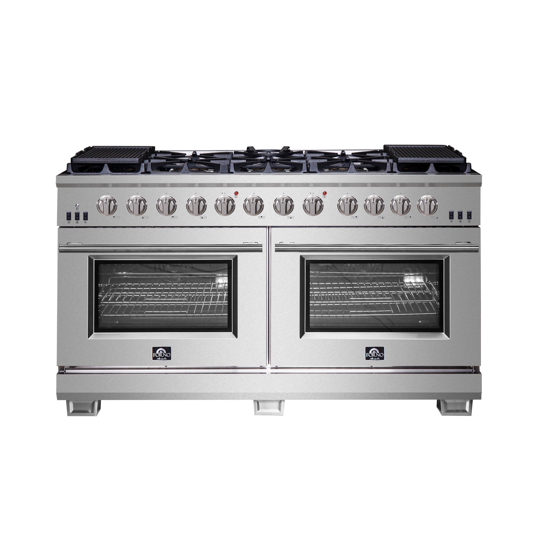 Forno Capriasca 60-Inch Freestanding Gas Range, 10 Burners, True Convection Oven - BonPrix Électroménagers