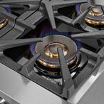 Forno Capriasca 36-Inch Gas Range, Stainless Steel, 6 Brass Burners, 120,000 BTU, Convection Oven, Energy Efficient - BonPrix Électroménagers