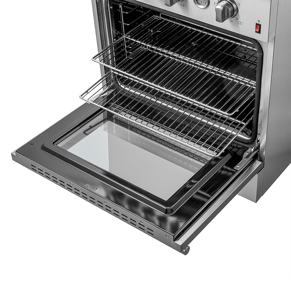 FORNO Giovanni 30-inch Gas Range Stainless Steel, 5 Burners 67,000 BTU, 4.32 cu.ft. Convection Oven - BonPrix Électroménagers