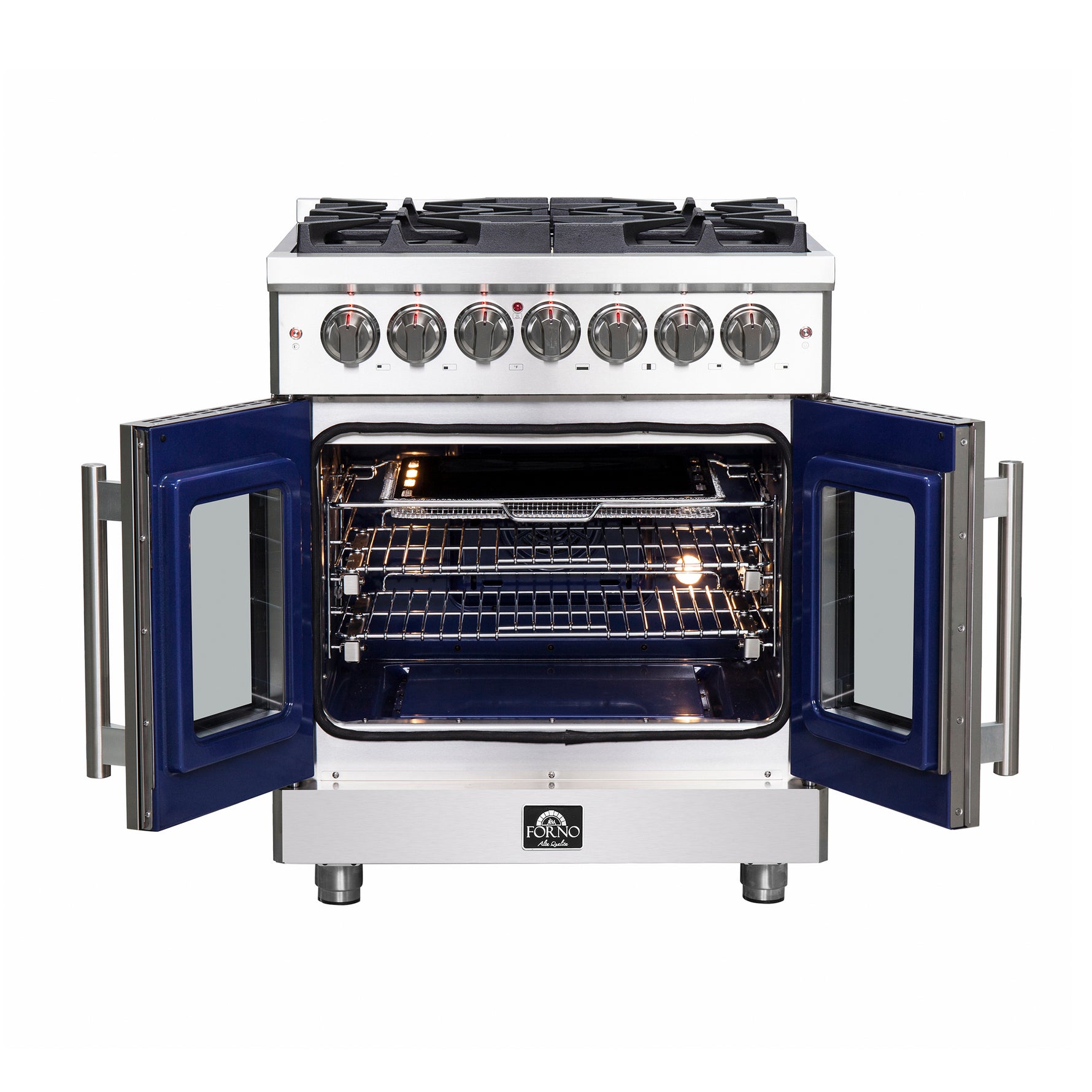 Forno Massimo 30-Inch Freestanding French Door Dual Fuel Range, 4 Burners, True Convection Oven - BonPrix Électroménagers