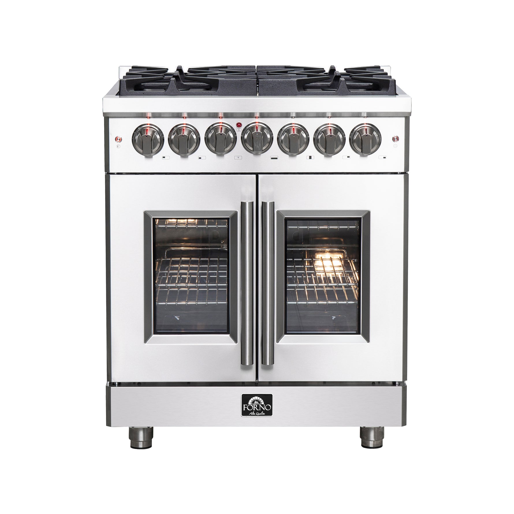 Forno Massimo 30-Inch Freestanding French Door Dual Fuel Range, 4 Burners, True Convection Oven - BonPrix Électroménagers