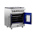 Forno Massimo 30-Inch Freestanding French Door Dual Fuel Range, 4 Burners, True Convection Oven - BonPrix Électroménagers