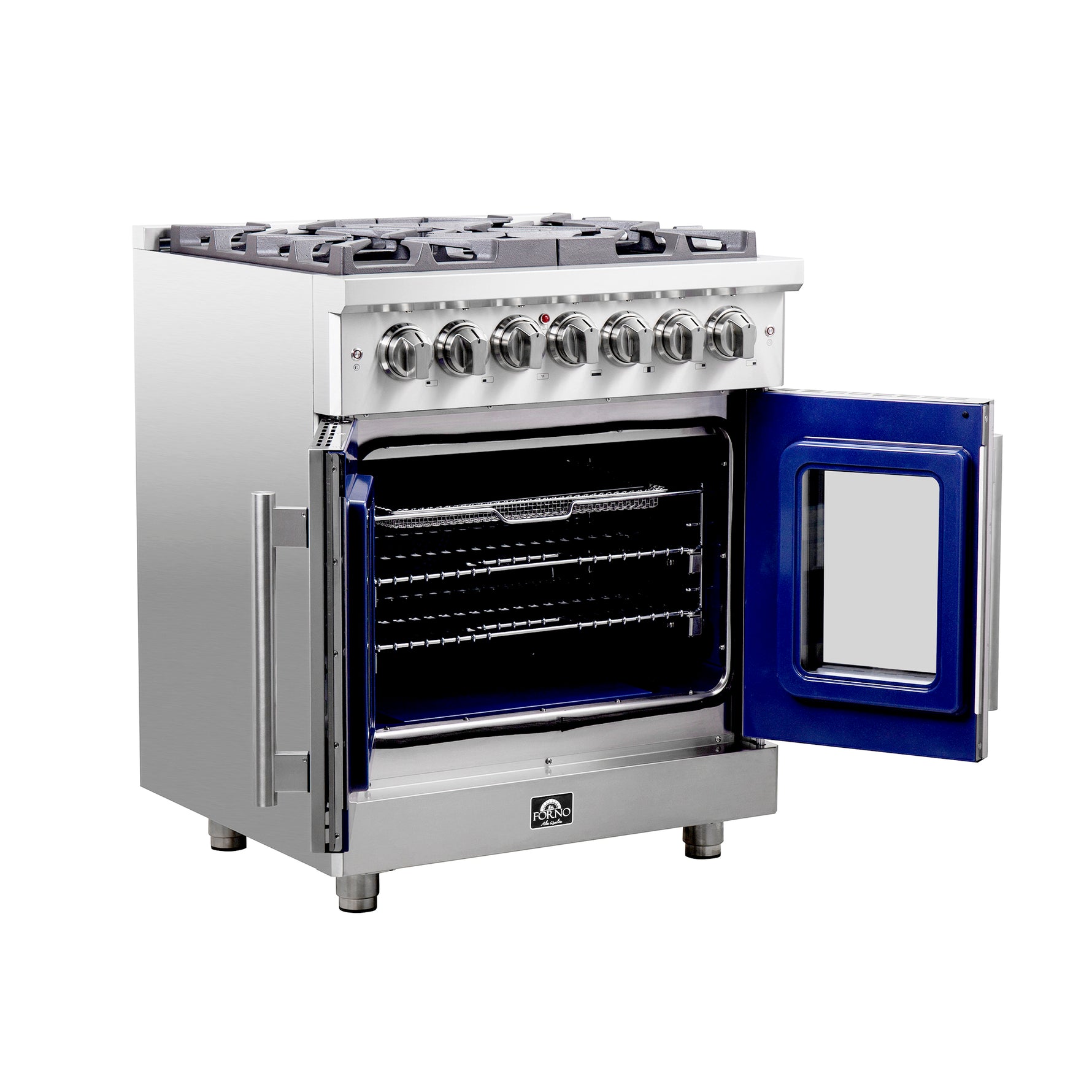 Forno Massimo 30-Inch Freestanding French Door Dual Fuel Range, 4 Burners, True Convection Oven - BonPrix Électroménagers
