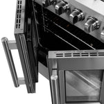Forno Galiano 30-inch French Door Dual Fuel Range All Stainless Steel, 5 Sealed Burners 68,000 BTU, 4.32 cu.ft. True Convection Oven - BonPrix Électroménagers