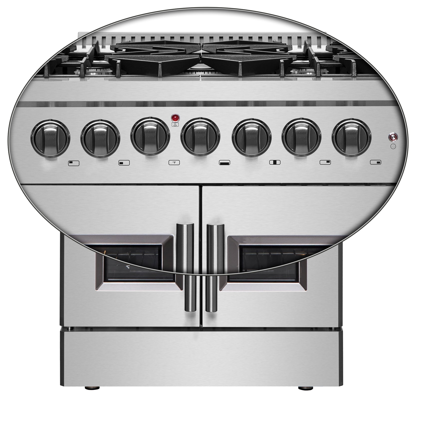 Forno Galiano 30-inch French Door Dual Fuel Range All Stainless Steel, 5 Sealed Burners 68,000 BTU, 4.32 cu.ft. True Convection Oven - BonPrix Électroménagers