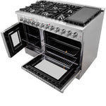 FORNO Galiano 48-Inch French Door Dual Fuel Range All Stainless Steel, 8 Sealed Burners, 107,000 BTU, Griddle, 6.58 cu.ft. Double Ovens - BonPrix Électroménagers