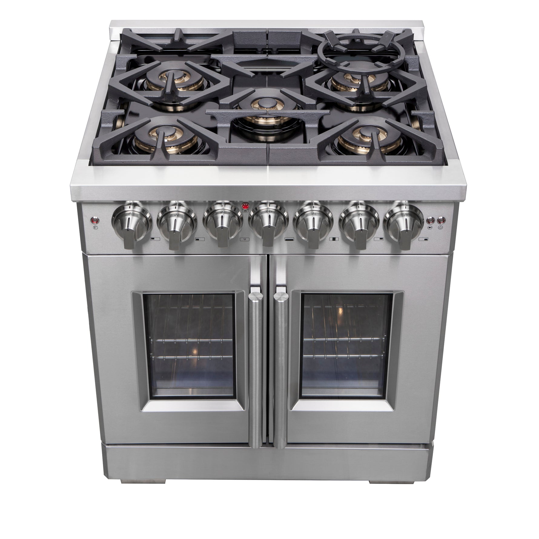 Forno Capriasca 30-Inch Freestanding French Door Dual Fuel Range, 4 Burners, True Convection Oven - BonPrix Électroménagers