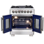 Forno Capriasca 30-Inch Freestanding French Door Dual Fuel Range, 4 Burners, True Convection Oven - BonPrix Électroménagers