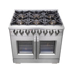 Forno Capriasca 36-Inch Freestanding French Door Dual Fuel Range, 6 Burners, True Convection Oven - BonPrix Électroménagers