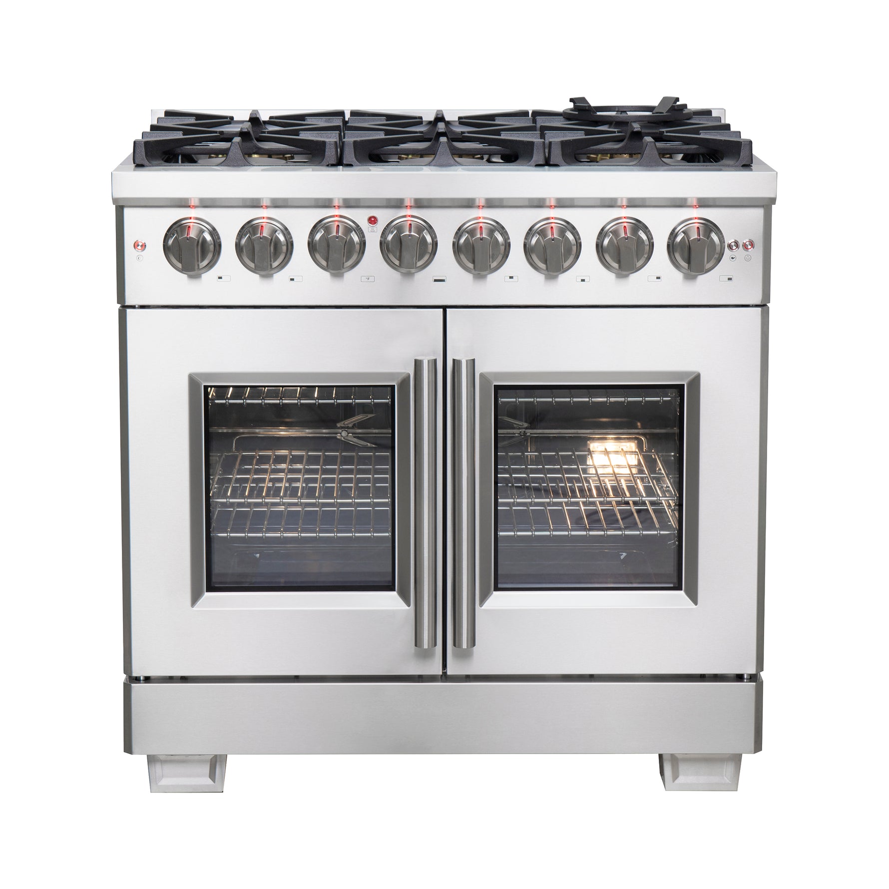 Forno Capriasca 36-Inch Freestanding French Door Dual Fuel Range, 6 Burners, True Convection Oven - BonPrix Électroménagers