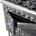 Forno Capriasca 36-Inch Freestanding French Door Dual Fuel Range, 6 Burners, True Convection Oven - BonPrix Électroménagers