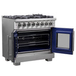 Forno Capriasca 36-Inch Freestanding French Door Dual Fuel Range, 6 Burners, True Convection Oven - BonPrix Électroménagers