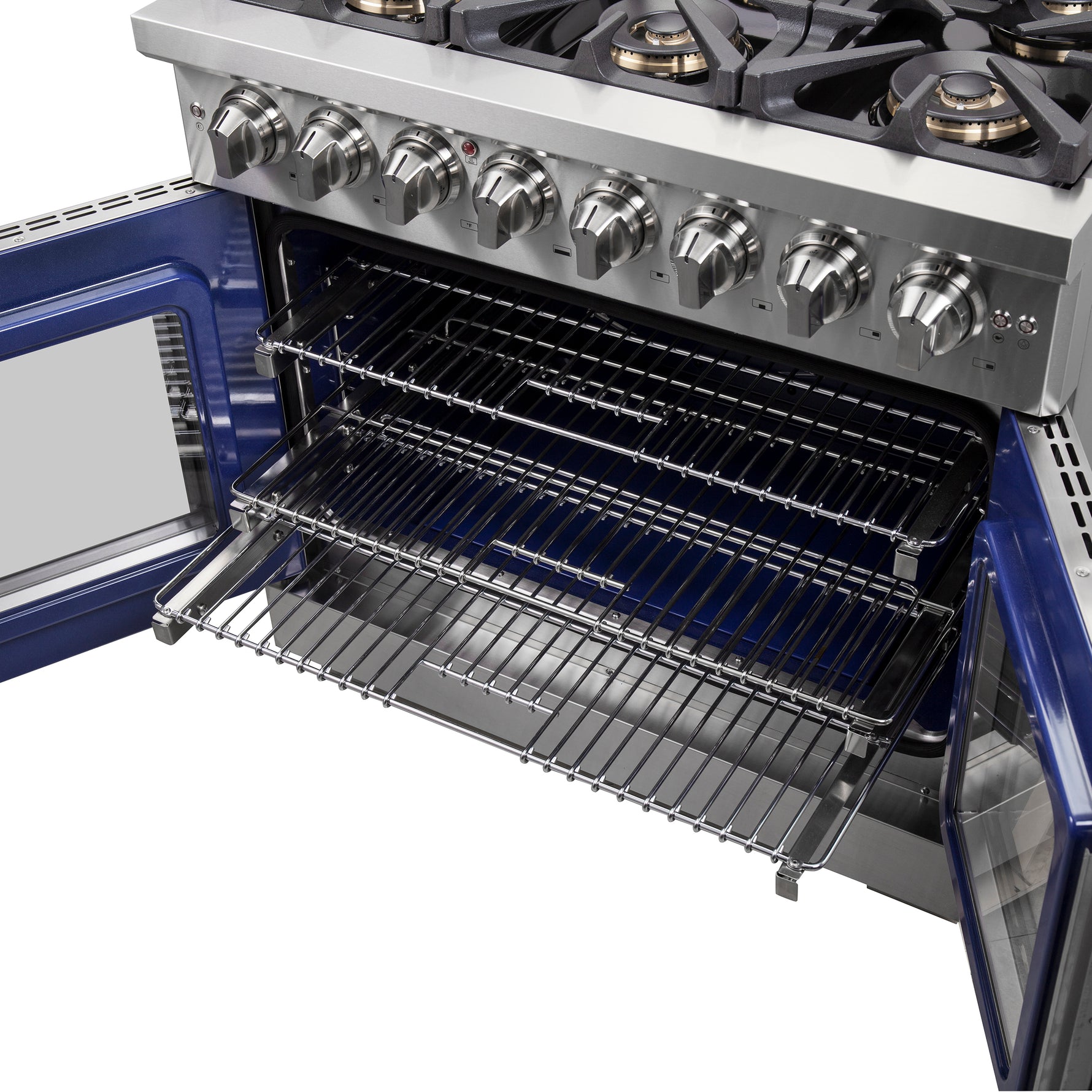 Forno Capriasca 36-Inch Freestanding French Door Dual Fuel Range, 6 Burners, True Convection Oven - BonPrix Électroménagers