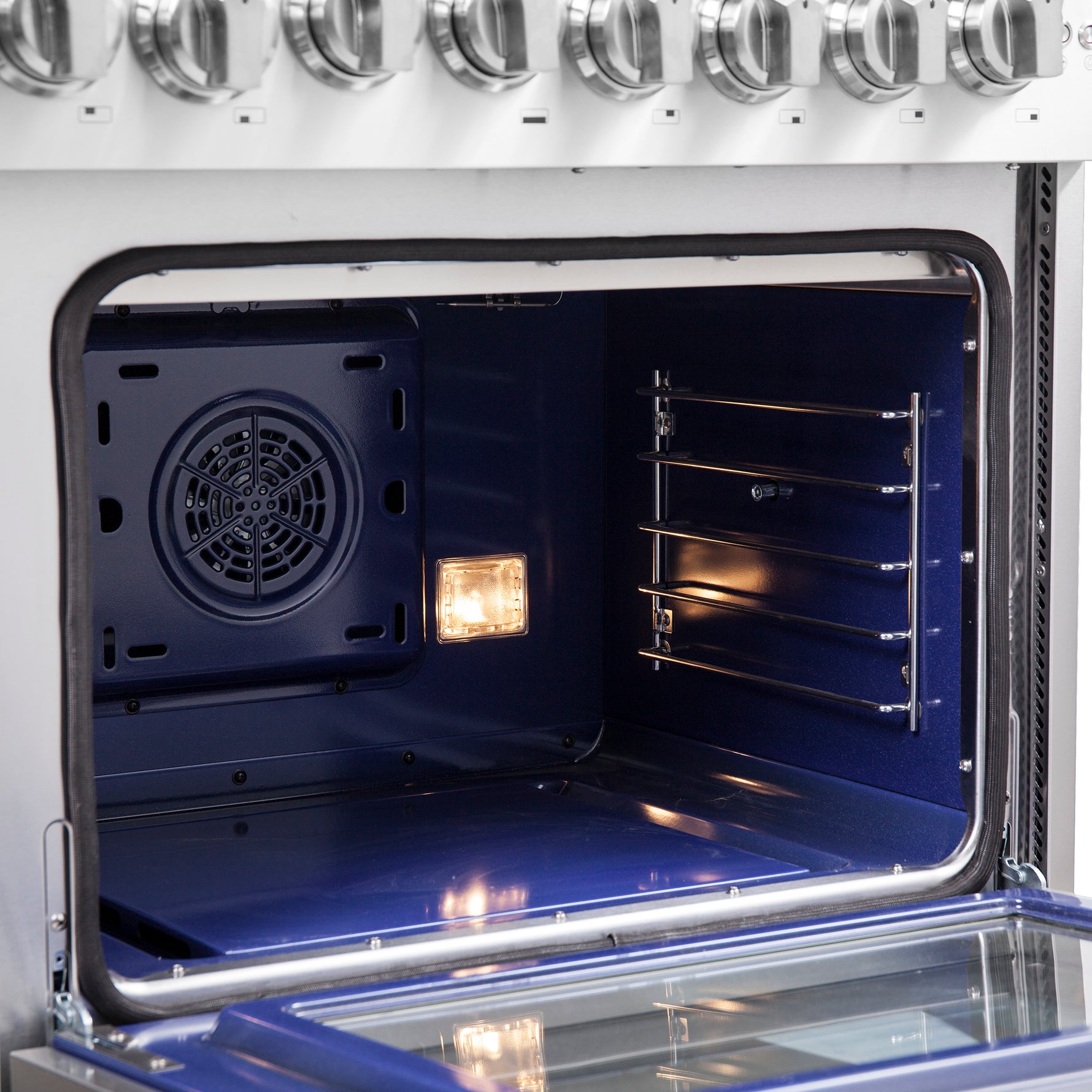 Forno Capriasca 48-Inch Freestanding French Door Dual Fuel Range, 8 Burners, True Convection Oven - BonPrix Électroménagers