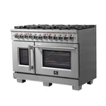 Forno Capriasca 48-Inch Freestanding French Door Dual Fuel Range, 8 Burners, True Convection Oven - BonPrix Électroménagers