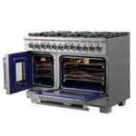 Forno Capriasca 48-Inch Freestanding French Door Dual Fuel Range, 8 Burners, True Convection Oven - BonPrix Électroménagers