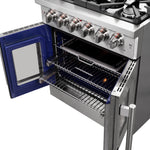 Forno Massimo 30-Inch Freestanding French Door Gas Range, 4 Burners, Convection Oven, Energy Efficient - BonPrix Électroménagers