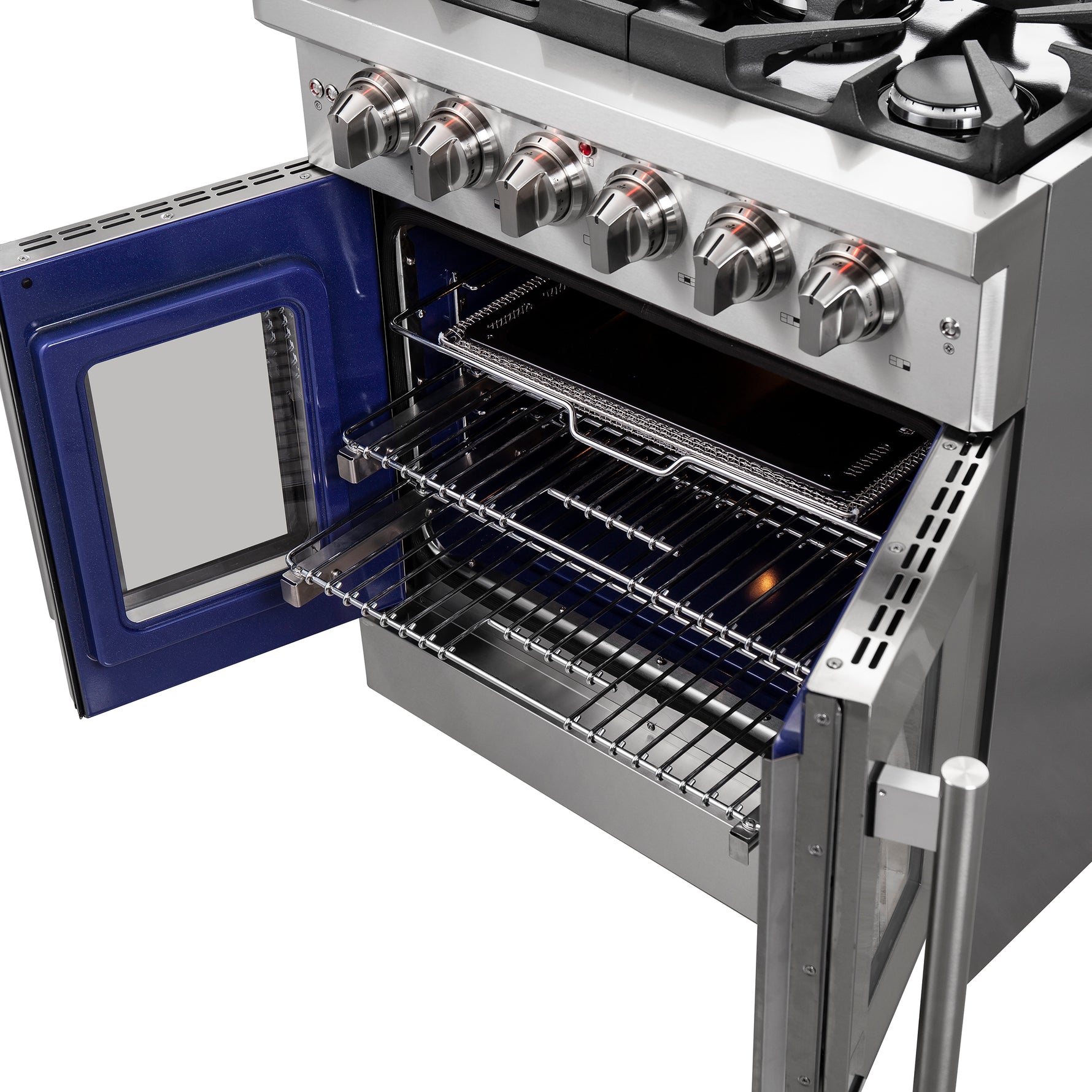 Forno Massimo 30-Inch Freestanding French Door Gas Range, 4 Burners, Convection Oven, Energy Efficient - BonPrix Électroménagers
