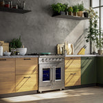 Forno Massimo 30-Inch Freestanding French Door Gas Range, 4 Burners, Convection Oven, Energy Efficient - BonPrix Électroménagers