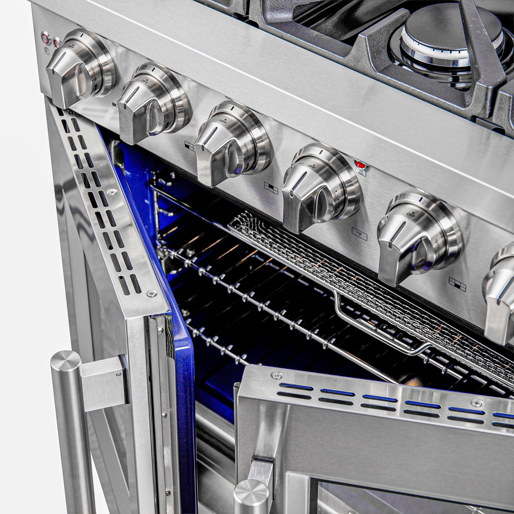 Forno Massimo 36-Inch Freestanding French Door Gas Range, 6 Burners, Convection Oven, Energy Efficient - BonPrix Électroménagers