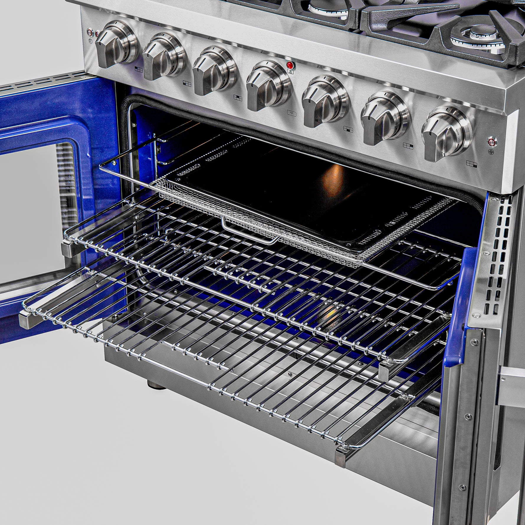 Forno Massimo 36-Inch Freestanding French Door Gas Range, 6 Burners, Convection Oven, Energy Efficient - BonPrix Électroménagers
