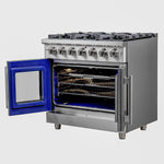 Forno Massimo 36-Inch Freestanding French Door Gas Range, 6 Burners, Convection Oven, Energy Efficient - BonPrix Électroménagers