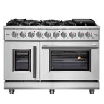 Forno Massimo 48-Inch Freestanding French Door Gas Range, 8 Burners, Convection Oven, Energy Efficient - BonPrix Électroménagers