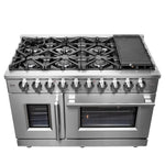 Forno Massimo 48-Inch Freestanding French Door Gas Range, 8 Burners, Convection Oven, Energy Efficient - BonPrix Électroménagers