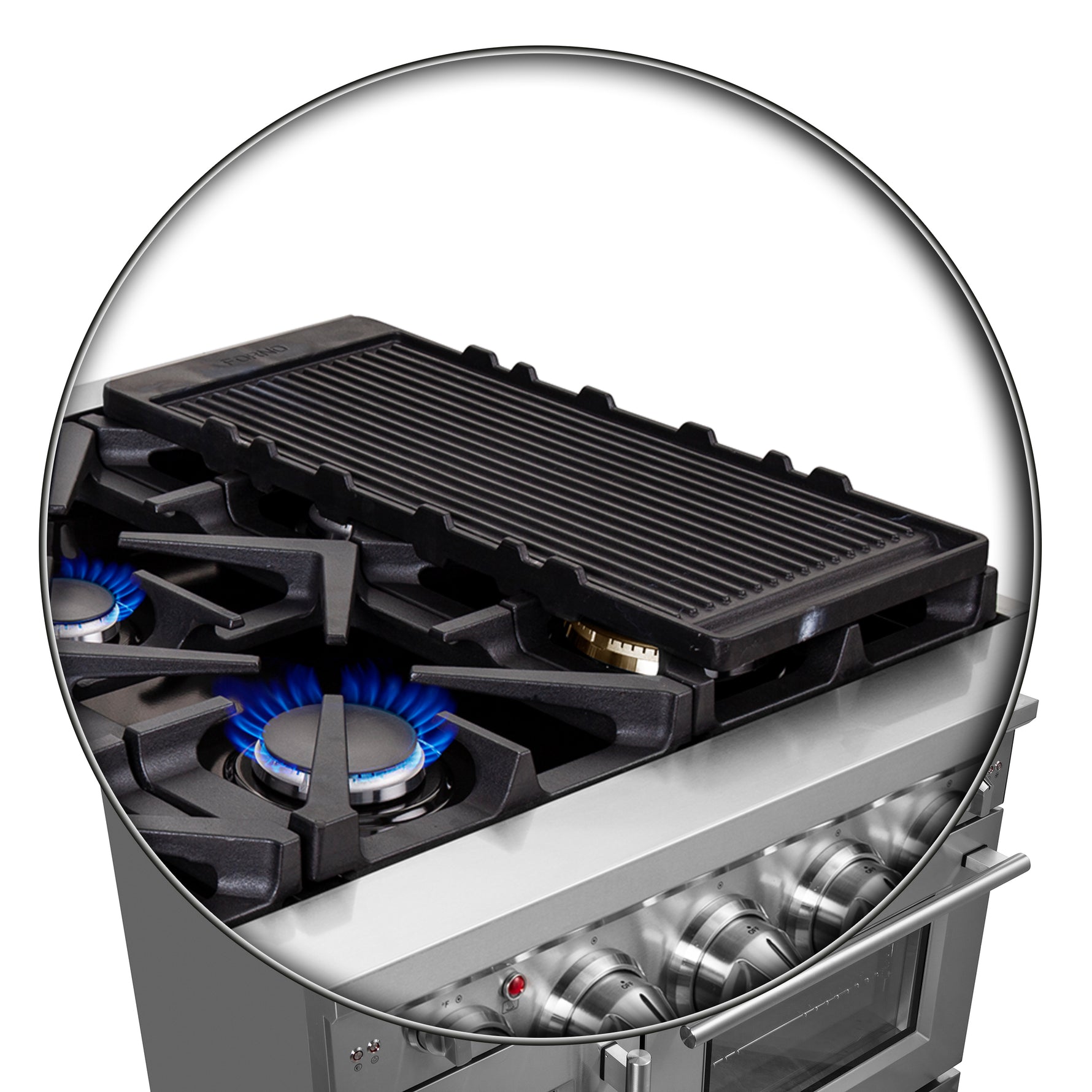Forno Massimo 48-Inch Freestanding French Door Gas Range, 8 Burners, Convection Oven, Energy Efficient - BonPrix Électroménagers