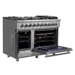 Forno Massimo 48-Inch Freestanding French Door Gas Range, 8 Burners, Convection Oven, Energy Efficient - BonPrix Électroménagers