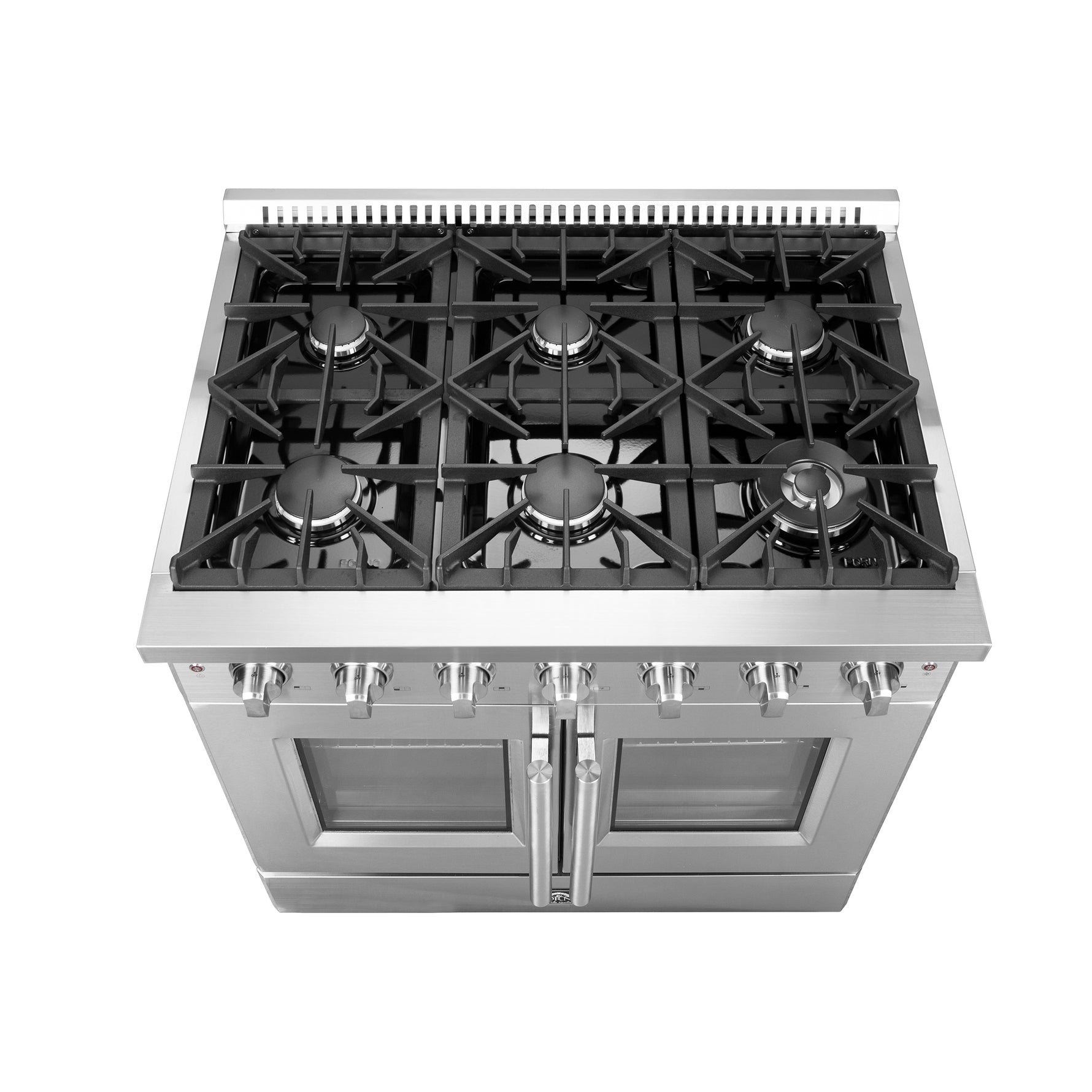 Forno Galiano 36-Inch Freestanding French Door Gas Range, 6 Burners, Convection Oven, Energy Efficient - BonPrix Électroménagers