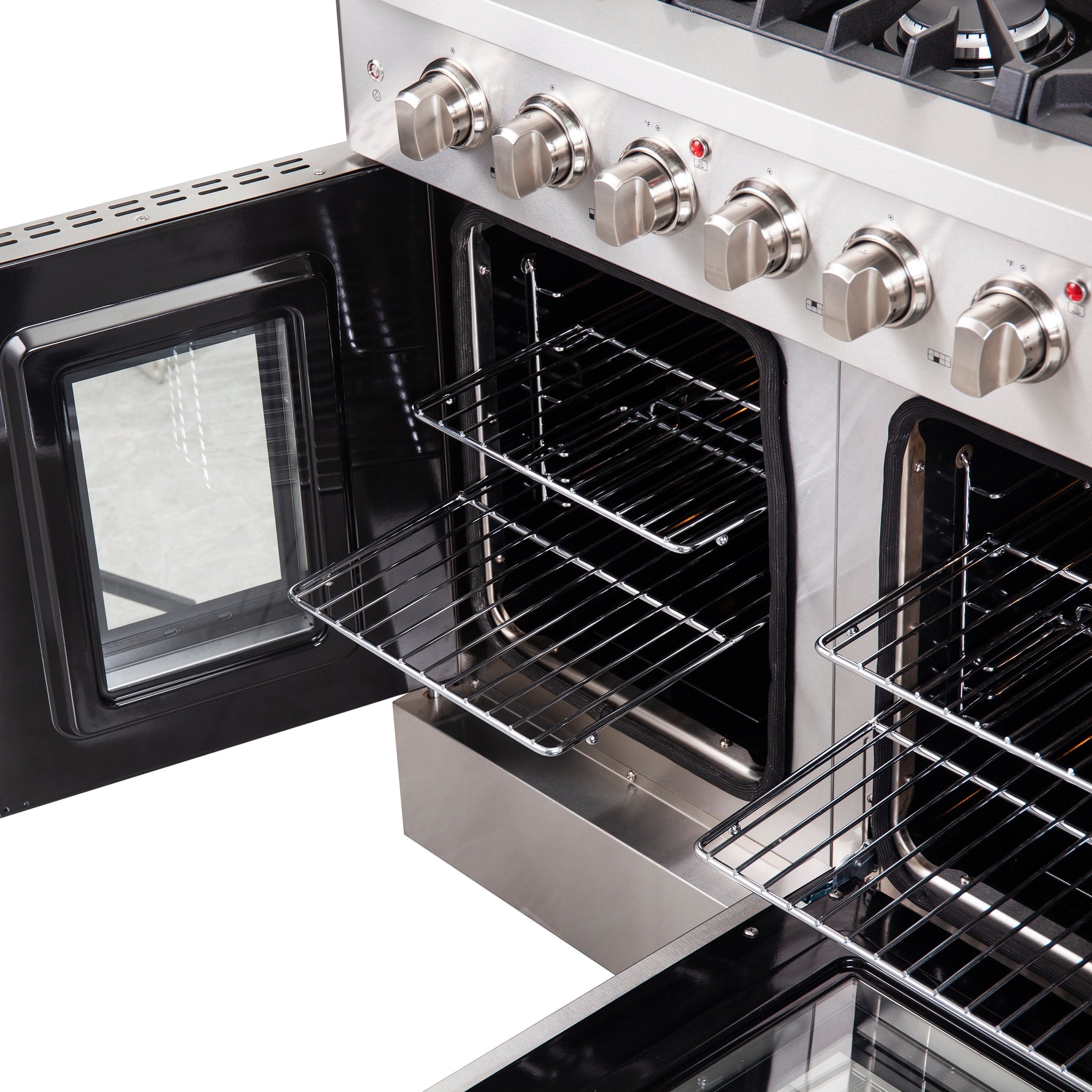 Forno Galiano 48-Inch Freestanding French Door Gas Range, 8 Burners, Griddle, Convection Oven, Energy Efficient - BonPrix Électroménagers