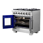 Forno Capriasca 36-Inch Freestanding French Door Gas Range, 6 Burners, Convection Oven, Energy Efficient - BonPrix Électroménagers